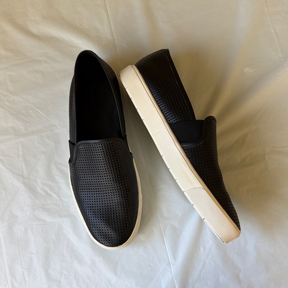 Vince Black Perforated Slip-On Sneakers - Picture 4 of 6